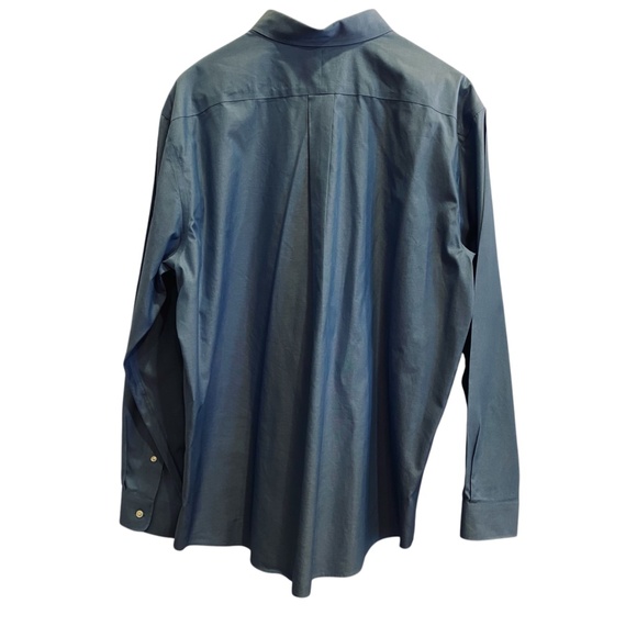 NWOT Men’s LL Bean Wrinkle Free Slightly Fitted Chambray Dress Shirt sz 17.5/35 - Picture 2 of 5